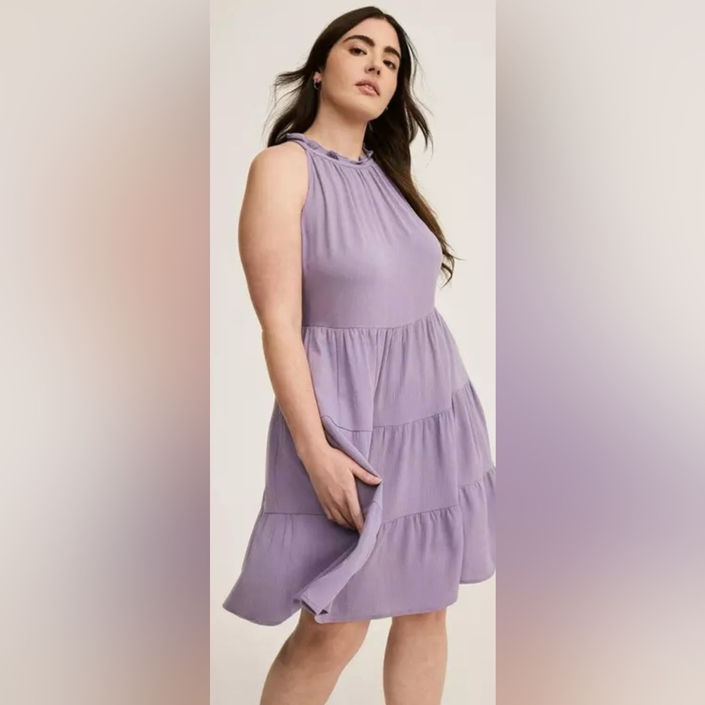 Torrid Mini Crinkle Gauze Tiered Dress